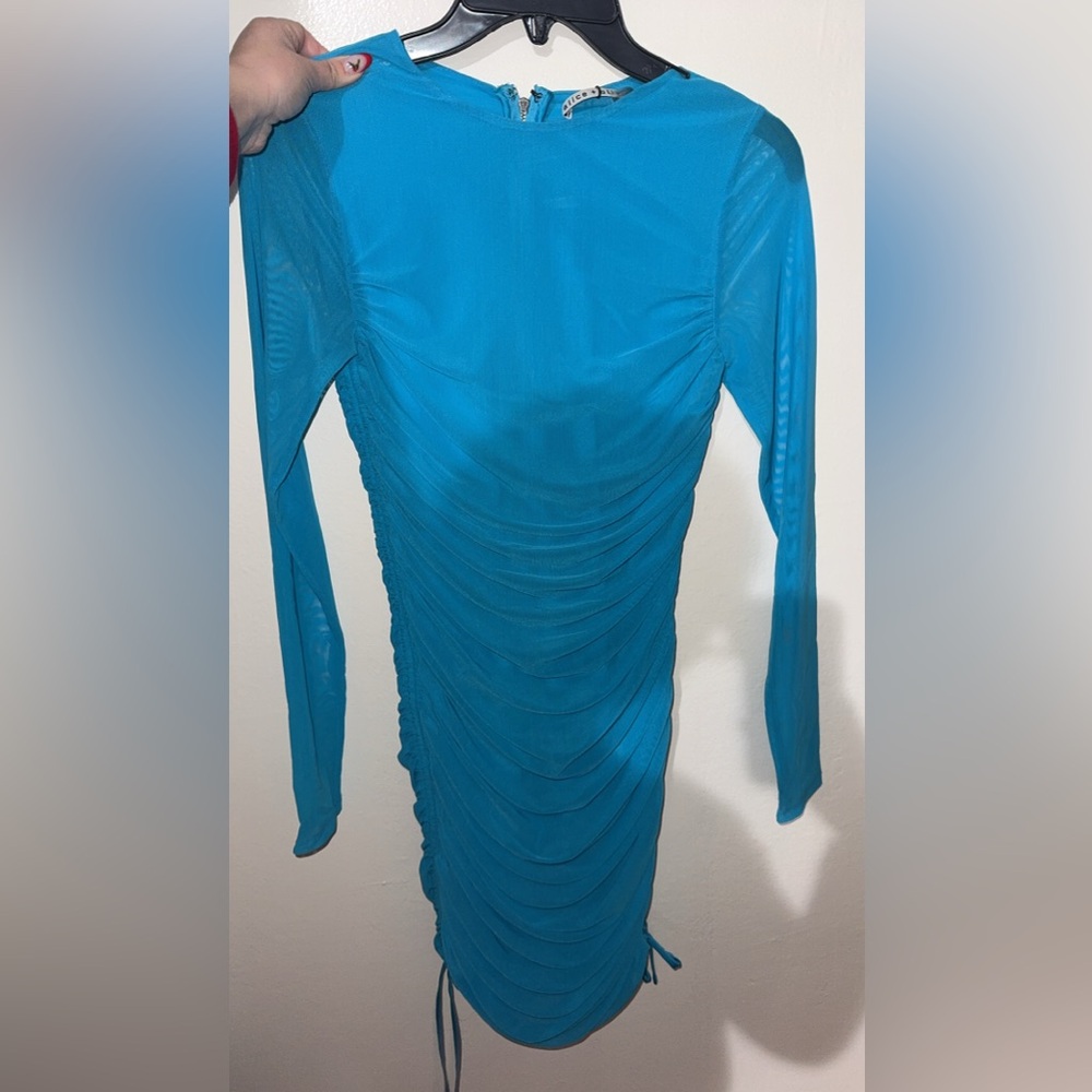 Alice + Olivia Vibrant Blue Long Sleeve Dress